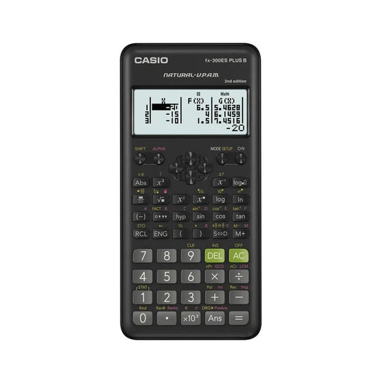 Calculadora Científica Casio FX-300ES Plus 2da Edición, vista frontal de la calculadora. Disponible en Officemate República Dominicana.