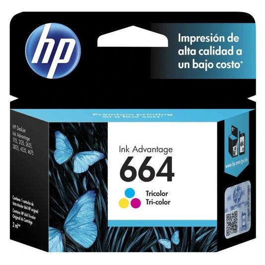 Cartucho de Tinta HP 664 Tricolor Original (F6V28AL) – Ink Advantage