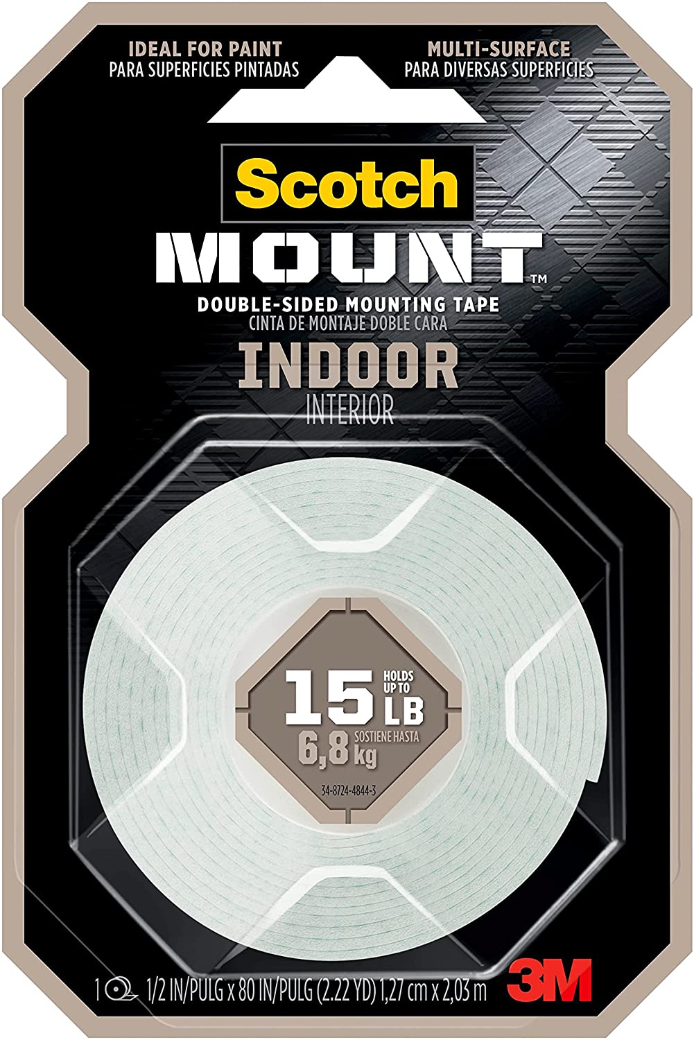 Cinta de Montaje Doble Cara 1/2” x 80” 15 lb - 3M - Officemate