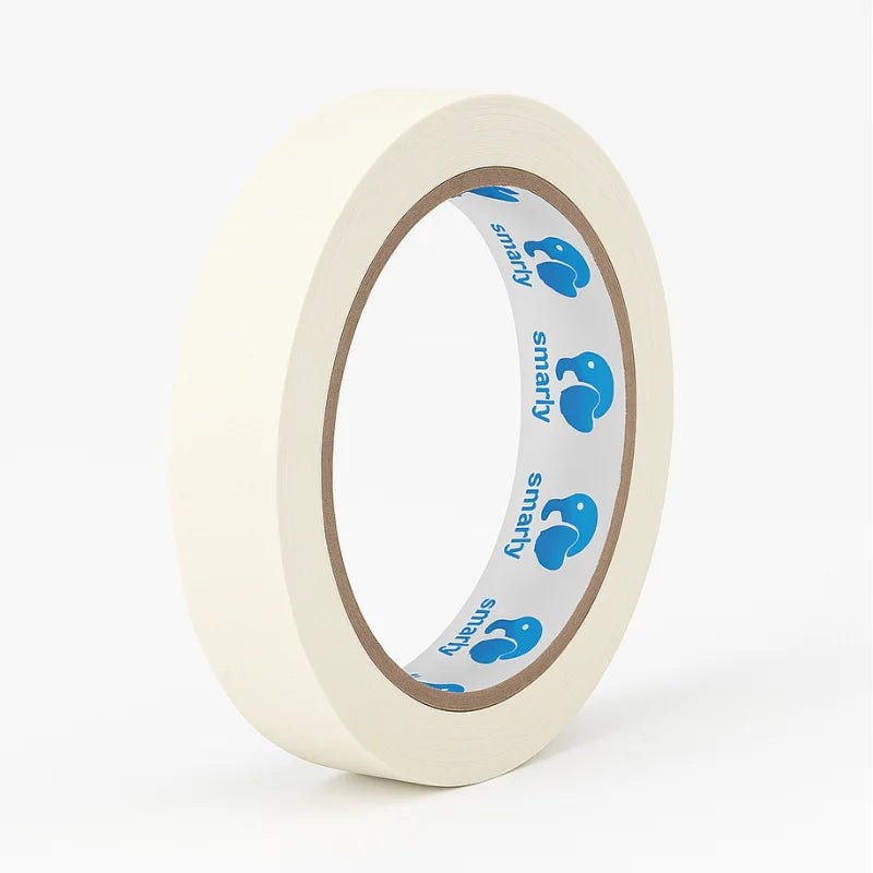 Cinta masking tape blanca Smarty 3/4"  x 25 yds sobre fondo blanco, Officemate