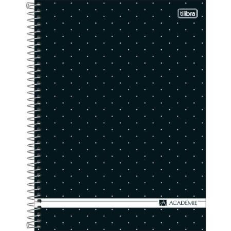 Cuaderno Cátedra Académica 10 Divisiones Tilibra con tapa dura negra y espiral metálico - Officemate