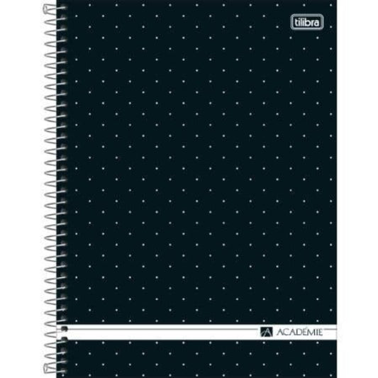 Cuaderno Cátedra Académica 10 Divisiones Tilibra con tapa dura negra y espiral metálico - Officemate