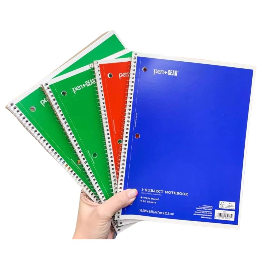 Cuaderno Espiral Lineas Anchas - 70 paginas - Pen+Gear