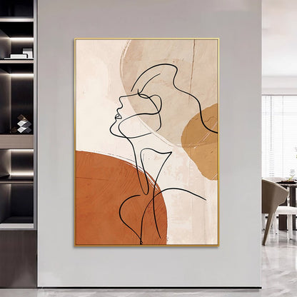 Este cuadro abstracto, con su diseño minimalista y estilizado de un rostro humano, aportará un toque de sofisticación a tu oficina o área de espera. Sus líneas negras y colores neutros promoverán un ambiente de calma y creatividad. ¡Un arte que combina funcionalidad y estilo!  Dimension: &nbsp;30'' x 40''