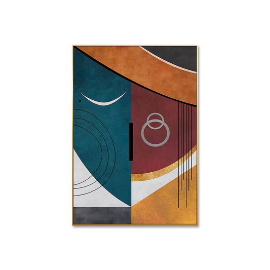 Este cuadro abstracto, con su mezcla de formas geométricas y colores vibrantes, aportará un toque de modernidad y elegancia a tu oficina o sala de espera. Su diseño único captará la atención de todos, reflejando tu apreciación por el arte moderno. ¡No pierdas la oportunidad de transformar tu espacio! Adquiérelo ahora en Officemate.  Dimensión: 30'' x 40''