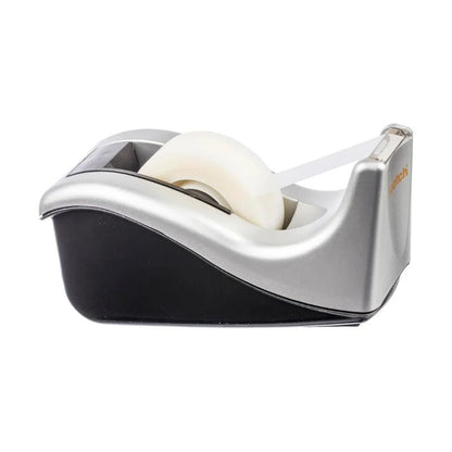 Dispensador de cinta Scotch plateado y negro de escritorio 3M – Officemate