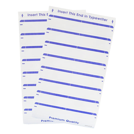 Hojas de etiquetas para folder Pointer con franja azul, dos planchas