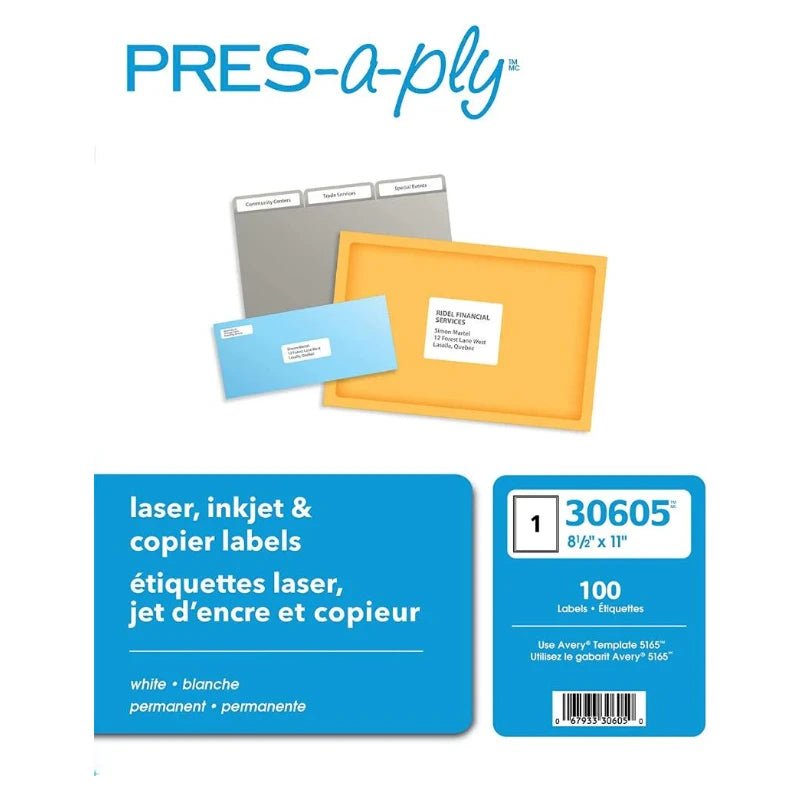 Etiquetas para Impresora Láser 8.5 x 11 - 100 Hojas - Press A Ply