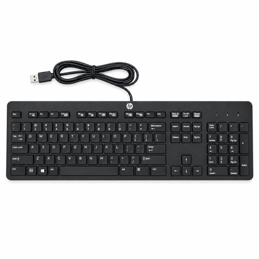 Teclado alámbrico HP KU-1469 USB Slim negro con teclado numérico