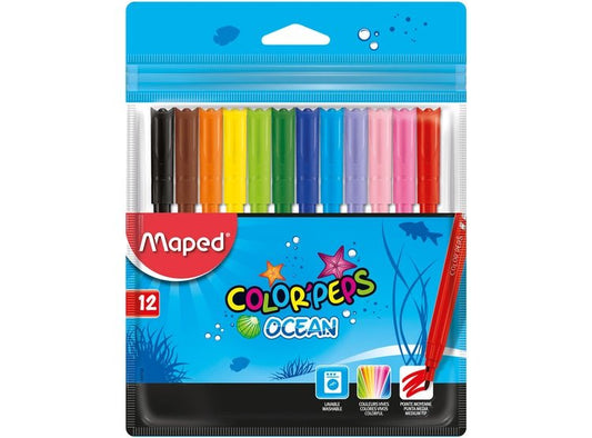 Juego de Marcadores, Color Peps Ocean 12/1 - Maped - Officemate