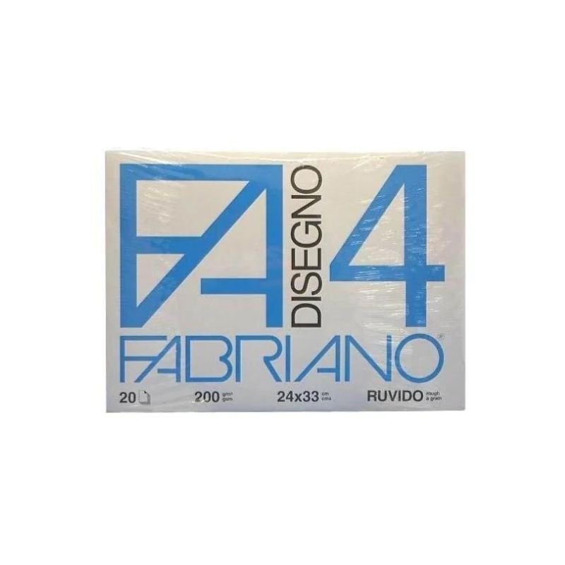 Libreta Papel Fabriano 24x33cm con 20 hojas de 200g y textura ruvida para técnicas artísticas