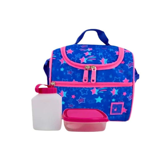 Lonchera térmica estampada Yolo con botella y envase, ideal para niñas - Officemate