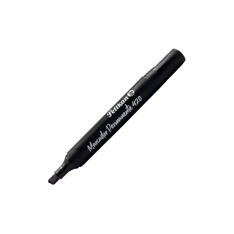 Marcador Negro Permanente 420 Punta Biselada - Pelikan