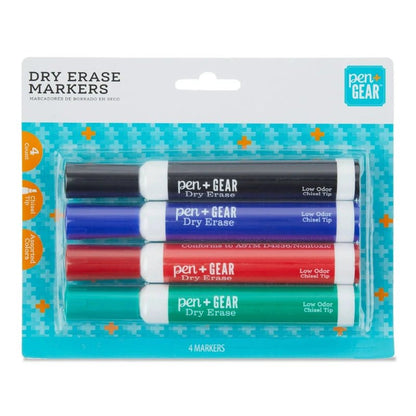 Marcadores para Pizarra Borrado en Seco - Set 4 Colores - Pen+Gear