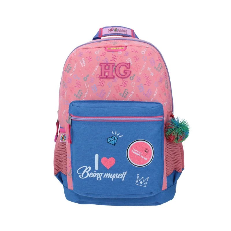 Mochila grande rosa y azul con diseño juvenil HG Nashdy - Chenson Officemate