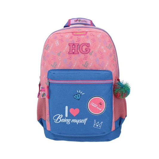 Mochila grande rosa y azul con diseño juvenil HG Nashdy - Chenson Officemate