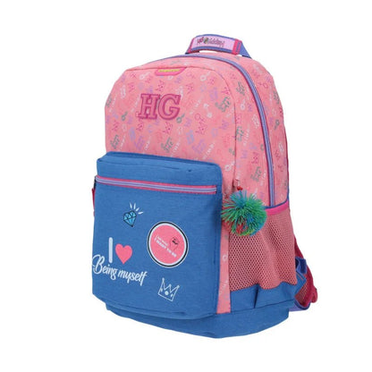 Mochila grande rosa y azul con diseño juvenil HG Nashdy - Chenson Officemate