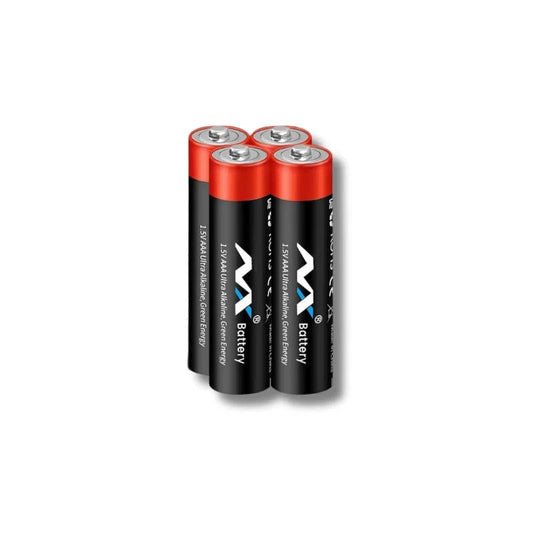 Pack de 4 pilas AAA alcalinas NXbattery 1.5V de larga duración, presentación Officemate
