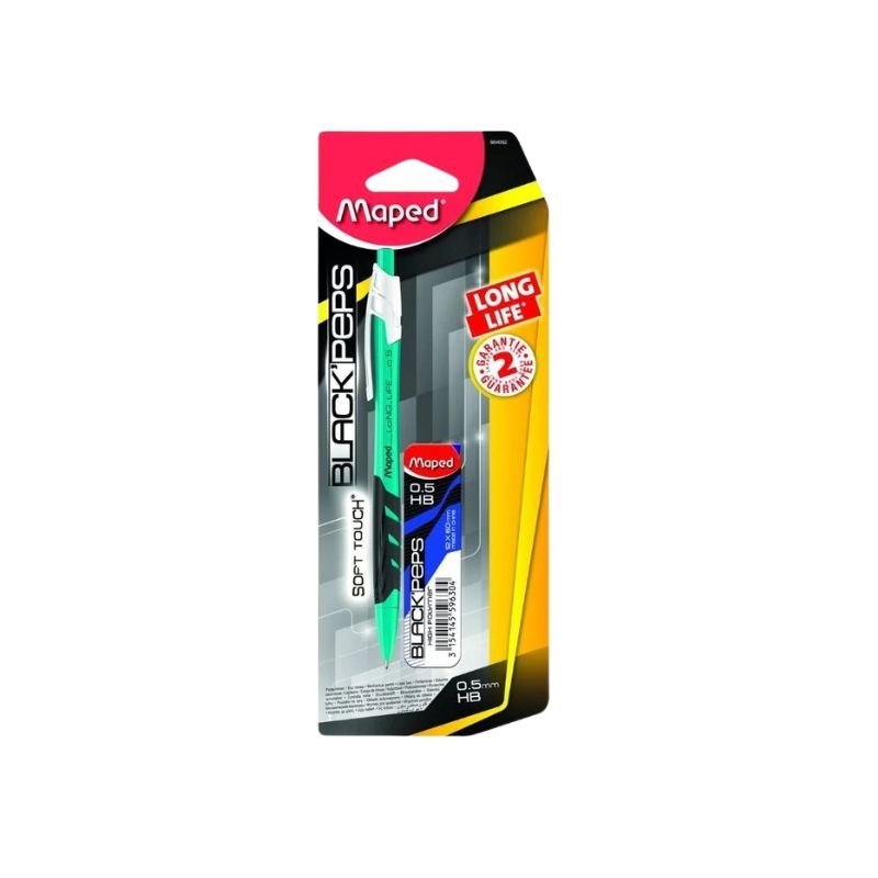 Portaminas Long Life 0.5mm con minas de Maped para escritura precisa