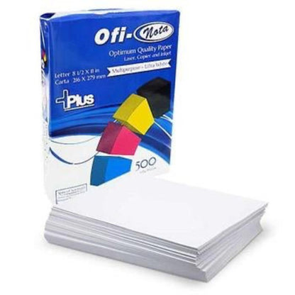 Resma de papel blanco radiante Bond 20 de 500 hojas, tamaño 8.5" x 11" - Ofi-Nota - Officemate