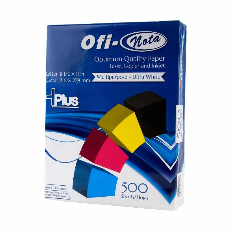 Resma de papel blanco radiante Bond 20 de 500 hojas, tamaño 8.5" x 11" - Ofi-Nota - Officemate