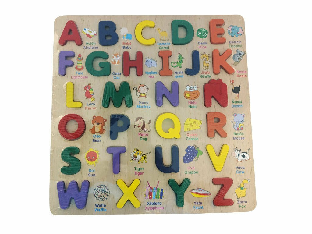 Rompecabezas 3D del abecedario en madera para niños
