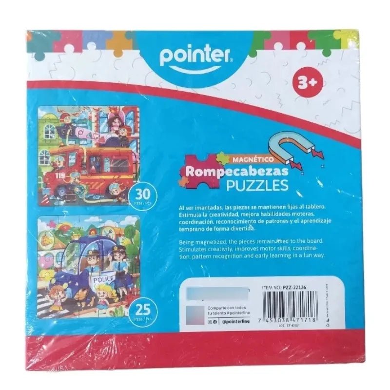Rompecabezas magnético 2 en 1 de Pointer con 2 diseños, ideal para niños - Officemate