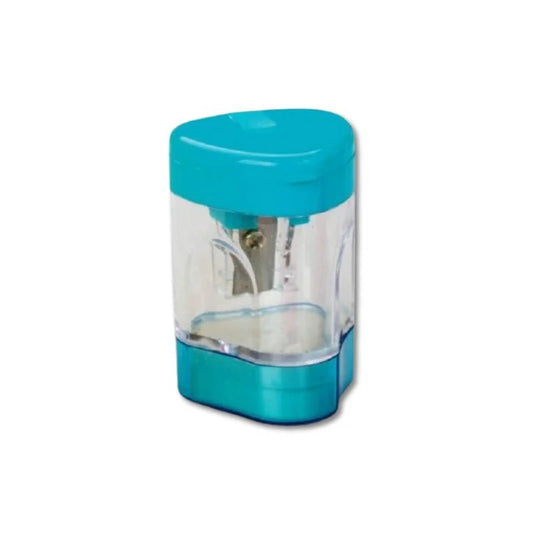 Sacapuntas con depósito y borrador Pointer color azul, ideal para escolares - Officemate