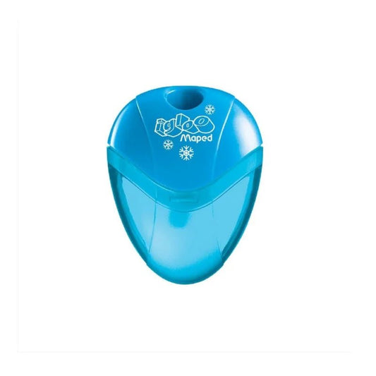Sacapuntas Maped Igloo con depósito, 1 hoyo para lápices estándar, vista frontal. Disponible en Officemate República Dominicana.