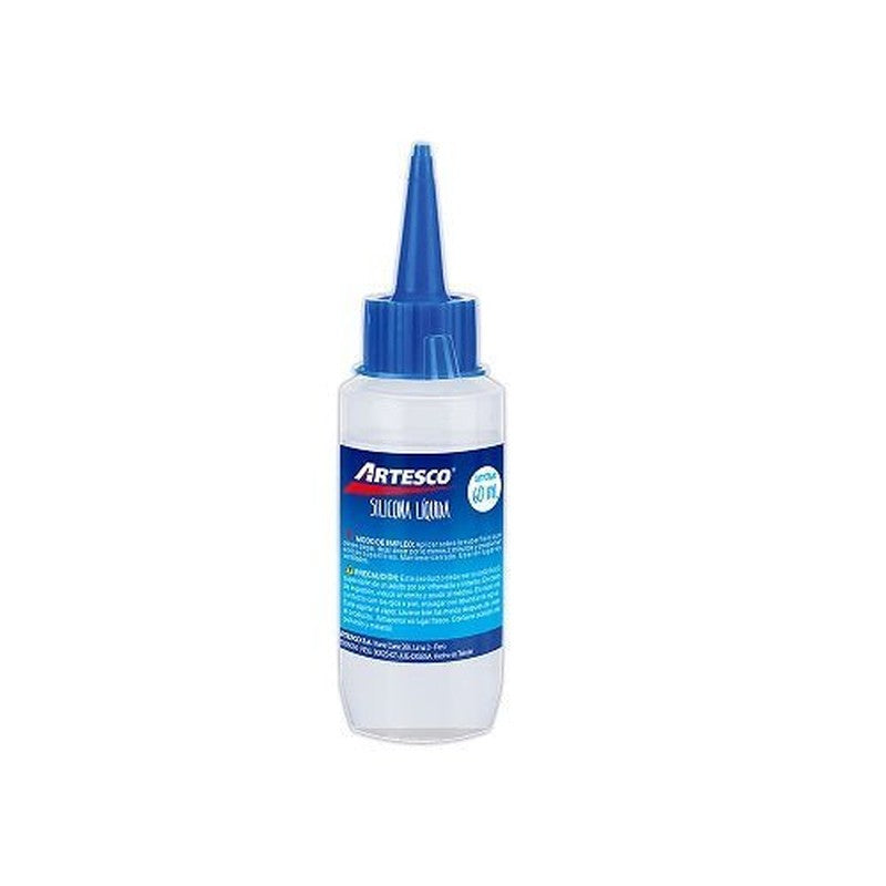 Silicón líquido Artesco de 60 ml en botella con punta aplicadora azul