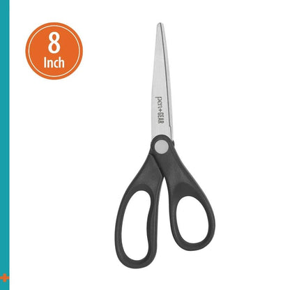 Tijera multiuso Pen+Gear de 8 pulgadas, punta fina de acero inoxidable, ideal para oficina y escuela. Disponible en Officemate República Dominicana.