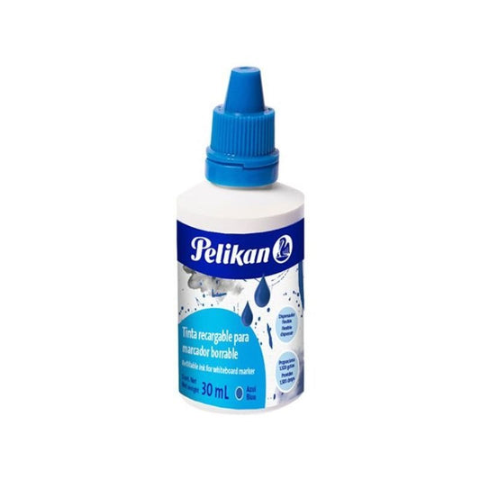 Tinta de recarga para marcador borrable azul 30ml de Pelikan.