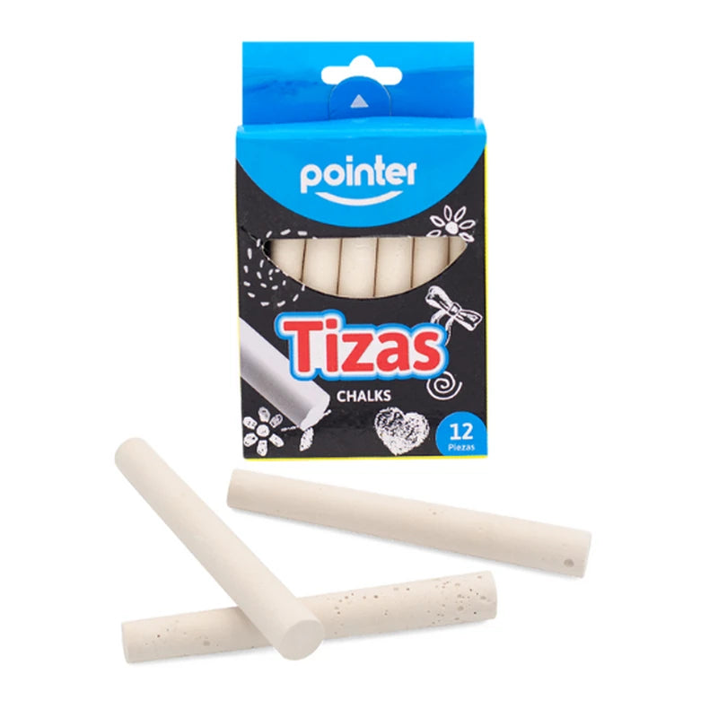 Tizas Blancas Pointer Caja 12 Piezas – Vista del Producto | Officemate