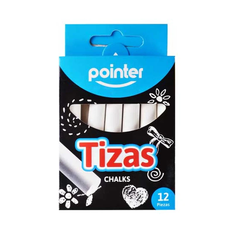 Tizas Blancas Pointer 12 Piezas – Empaque Frontal | Officemate