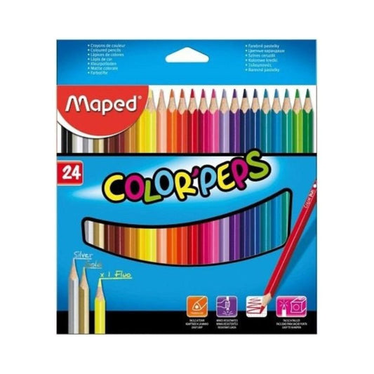 Set de 24 lápices de colores Color Peps de Maped, ideal para colorear y dibujar.