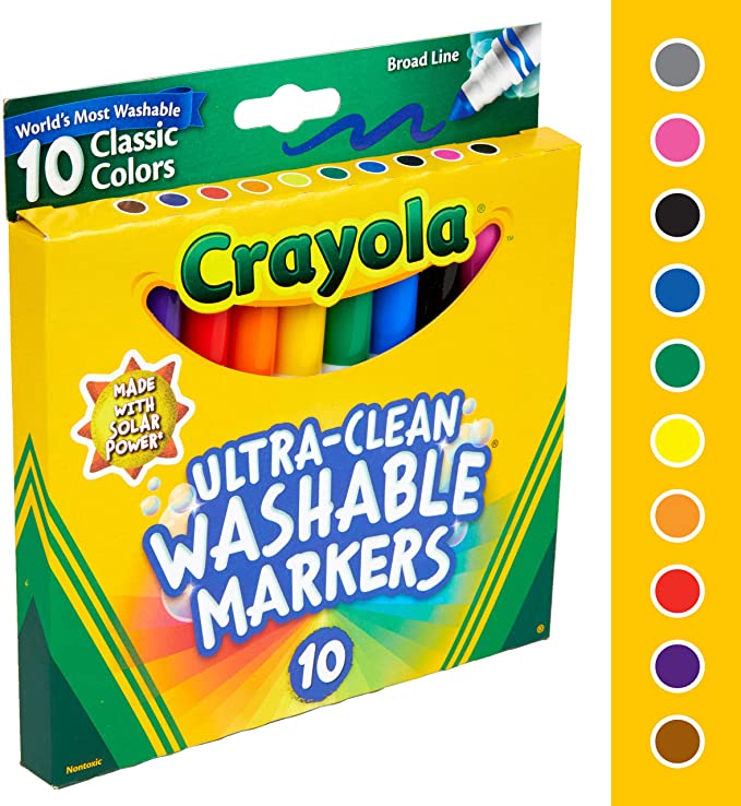 Marcadores lavables "Ultra-Clean Washable", Set 10/1, Crayola®